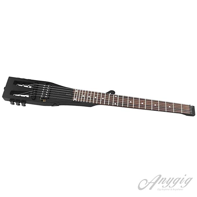 SING F LTD Anygig Guitar Enhanced Edition Electric Strings 010~046 Travel Guitars 1/4-Inch Output Jack Audio Cable Matte Black Carry Bag Adjustable