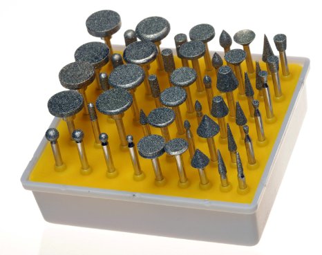 SE 8235DD12 50-Piece Diamond Burr Set 18-Inch Shank Grit 120