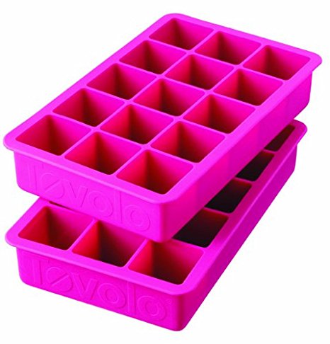 Tovolo Perfect Cube Ice Tray, Fuchsia - Set of 2