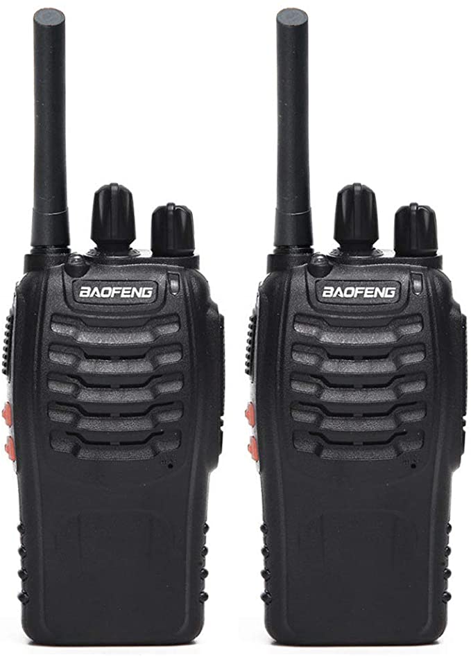 BaoFeng BF-888S(BF-88A) FRS Radio Walkie Talkie 0.5W 16-Channel Two Way Radio with Earpiece, LED Flashlight, USB Charger 2 Pack