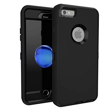 MXx Soft Luxury Tpu Pc Case with Crystal Clear Back for Men And Women Ultra Slim Cover Fit Bumper Cases for iPhone 6, iPhone 6S - Black
