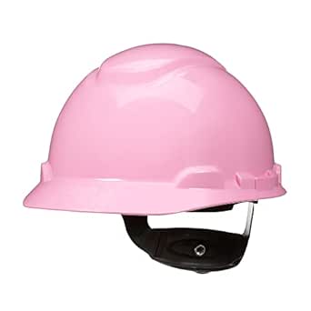 3M Hard Hat SecureFit H-713SFR-UV, Pink, Non-Vented Cap Style Safety Helmet with Uvicator Sensor, 4-Point Pressure Diffusion Ratchet Suspension, ANSI Z87.1