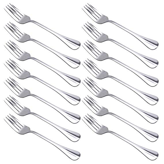 Z ZICOME Set of 12 Stainless Steel Forks, Heavy Duty Restaurant-grade Silverware Dishwasher Safe Flatware Forks