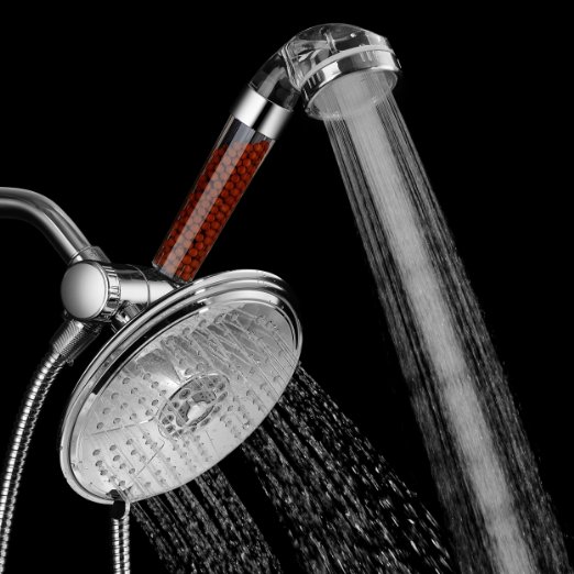 HotelSpa® Ulra-Luxury All-in-One 3-way Shower Combo with 7-setting 7 Inch Rainfall Shower Head and High-Pressure Ionic Shower Filter Hand Shower. Purifies Shower Water to Rejuvenate Skin and Hair!