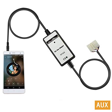 Aux Adapter,Yomikoo Car CD Changer AUX In Input 3.5mm Aux interface Fit for Toyota 5 7 Pin Corolla 1998-2002, Avalon 1998-2004, RAV4 1994-2003, 4Runner 1998-2002, Tacoma 1998-2004