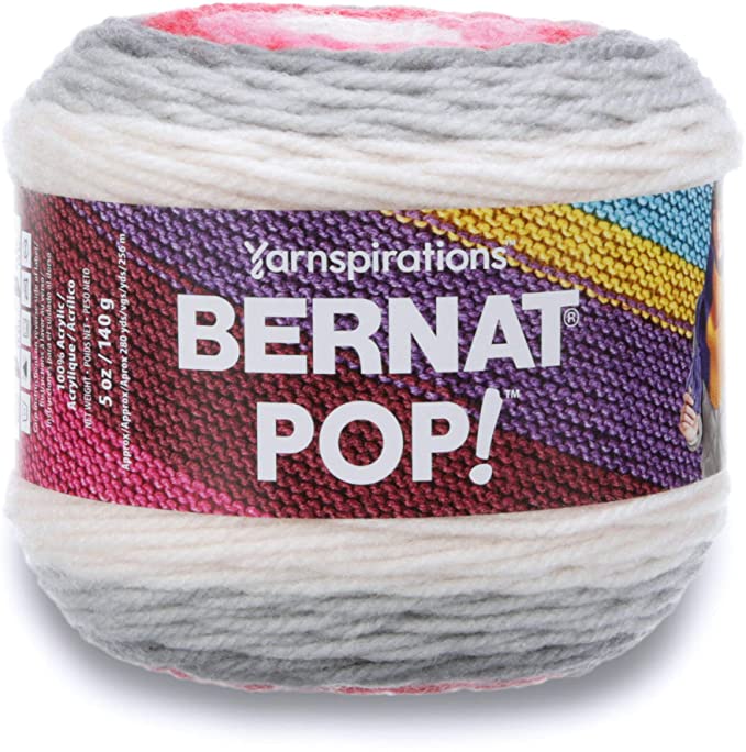 Bernat POP!, 5oz, Guage 4 Medium, 100% Acrylic, Lipstick On Your Collar