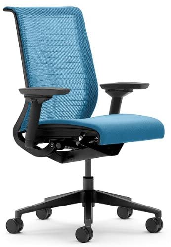 Steelcase Think Chair, Blue Jay 3D Knit Back with Blue Jay Fabric Seat