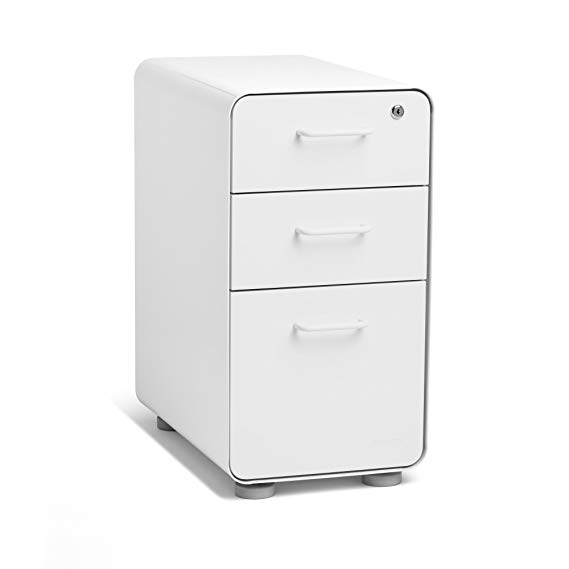 Poppin White Slim Stow 3-Drawer File Cabinet