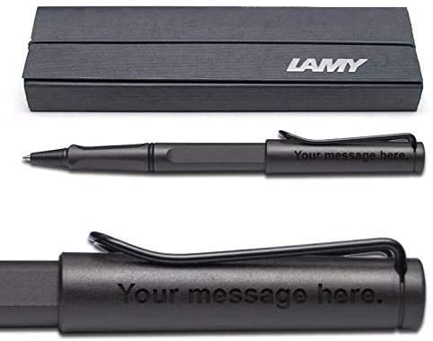 Lamy Safari Matte Black/Charcoal Rollerball Pen - Free Engraving   Free Gift Box