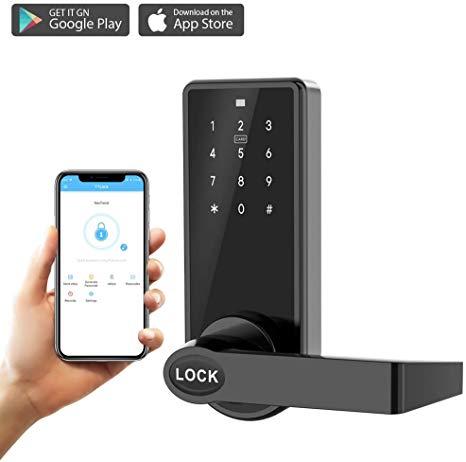 ARCBLD Smart Lock Keyless Lock with Touchscreen Keypad and Bluetooth Enabled APP Works with iOS and Android for Home Hotel Apartment (Black)