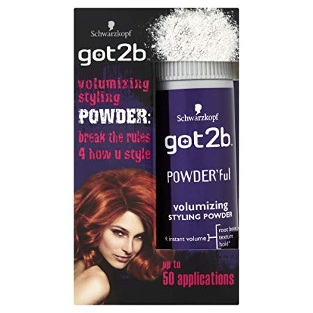 Schwarzkopf got2b POWDERful Volumising Styling Powder, volume booster for texture & hairstyles with volume, powder for style & finish, pack: 6 x 10g