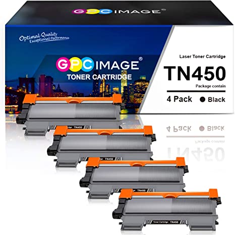 GPC Image Compatible Toner Cartridge Replacement for Brother TN-450 TN450 TN420 to use with HL-2270DW HL-2280DW MFC-7360N MFC-7360N MFC-7860DW DCP-7065DN IntelliFax 2840 2940 Printer (4 Black)
