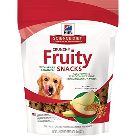 Hill's Science Diet 8 oz Crunchy Fruity Snacks with Apples and Oatmeal Dog Treat, Medium