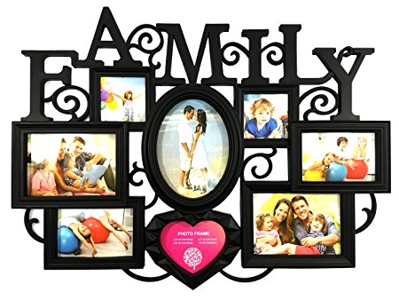 BestBuy Frames Family Collage Picture Frame with 8 Openings(2- 4x4 Inch, 2- 6x4 Inch, 2- 7x5 Inch, 1- 6x8 Inch)