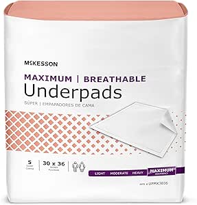 McKesson Maximum Absorbency Adult Disposable Bed Pad XL Underpads 30x36”, 5 Count