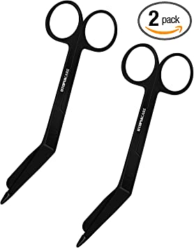 Utopia Care Lister Bandage and Nursing Scissors 5.5 Inches Stainless Steel - Perfect for Surgeries, Medical Care and Home [2-PACK] Black