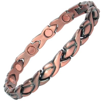 MPS® Ladies best seller Copper Rich Magnetic Therapy Bracelet with clasp and 3,000 gauss Neodymium Magnets