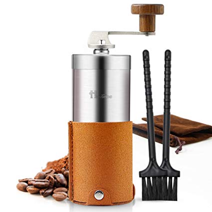 2018 New Portable Manual Coffee Grinder Set Professional Conical Ceramic Burrs Stainless Steel Grinder Easy to Clean for Home Travel Outdoor
