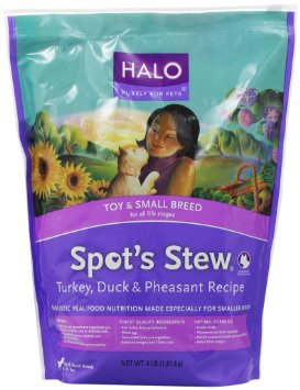 Halo Spots Stew Dry Recipe for Small Breed Dogs Turkey Duck and Pheasant 4-Pound