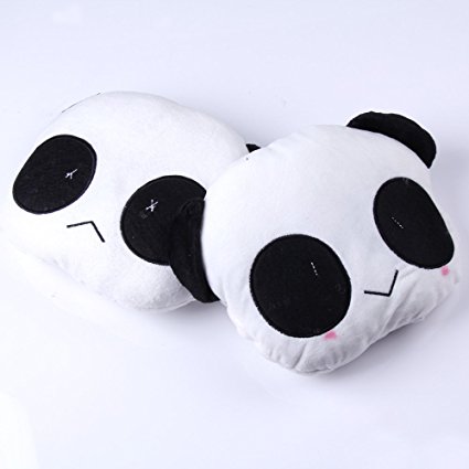 Vktech 2pcs Cute Panda Car Seat Plush Head Rest Cover Neck Support Cushion Pillow For Christmas ~ Birthday~Gift ~Child