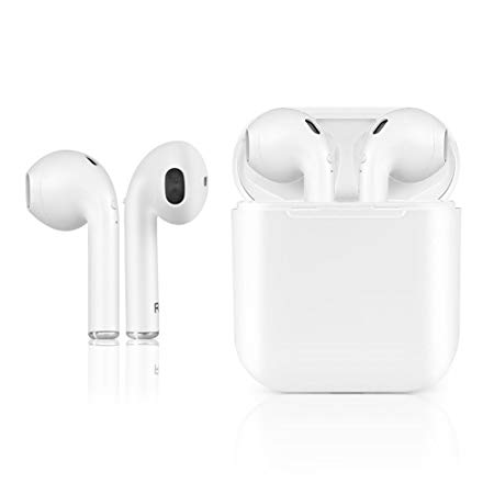 Bluetooth Headset, TWS Stereo Wireless Headphone with Charging Box, Compatible iPhone 8 8plus 7 7plus 6S Speaker Samsung Galaxy S7 S8 Smartphone Android IOS
