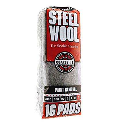 Steel Wool, 16 pad, Coarse Grade #3, Rhodes American, Paint Removal