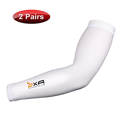 OXA Arm Sleeves UV Protection 2 Pairs, Golf Sun Protection Arm Cooling Sleeve, Sports Cooler Armwarmers Anti-slip Skin Protection for Biking/Cycling/Tennis/Hiking and Outdoor Fitness Activities