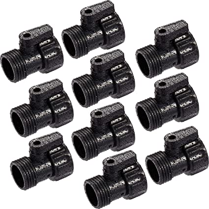 Mudder 10 Pieces Plastic Garden Hose Shut Off Valve Water Shutoff Valve Shut-Off Ball Valve Standard 3/4" Thread Connector Coupling