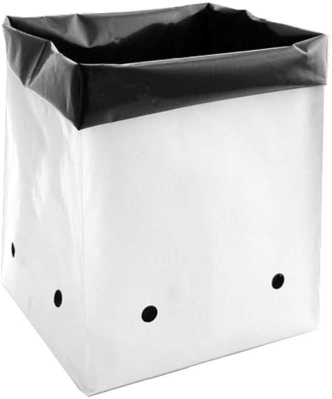 Hydro Crunch D94002115-25PC 5 Gal. B&W PE Grow Bag (25-Pack), Black/White