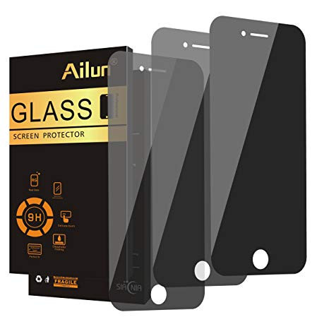 Ailun Privacy Screen Protector for iPhone 8 7, Full Coverage,Anti-Spy,Anti-Glare,[3 Pack],2.5D Edge Tempered Glass for iPhone 8/7,Anti-Scratch,Case Friendly