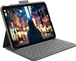 Logitech Combo Touch Detachable 10th Gen iPad Keyboard Case with Large Precision Trackpad, Full-Size Backlit Keyboard, and Smart Connector Technology - Oxford Gray