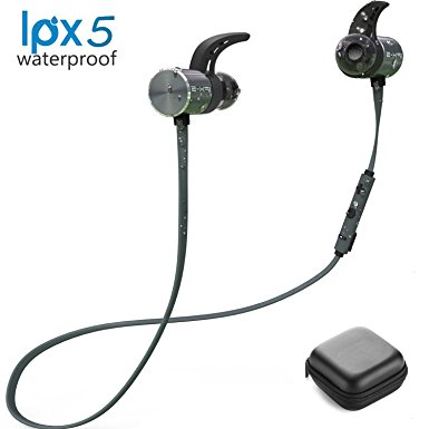 Bluetooth Headphones, Awxlumv Wireless Sports In-Ear Magnetic Stereo Earphones with Mic, Tested IPX5 Waterproof & Sweatproof Earbuds, Dual Battery Noise Cancelling Headset for Gym, Workout & Running