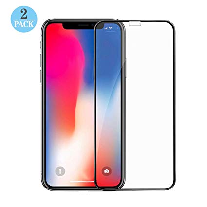 【2-Pack】 Screen Protector Compatible for iPhone Xs & iPhone X, Full Coverage Soft Edge，Anti-Scratch，Anti-Fingerprint，Case Friendly，Tempered Glass Screen Protectors Compatible for iPhone Xs & iPhone X