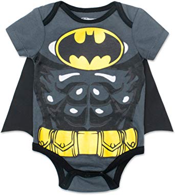 Justice League Baby Boys' Bodysuit and Cape Set- Batman, Superman & The Flash