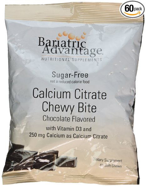 Bariatric Advantage Calcium Citrate Sugar Free Chewy Bite Chocolate (60 soft chews)