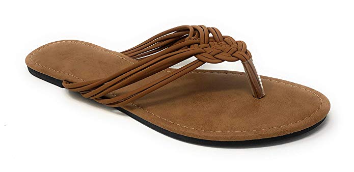 Charles Albert Women's Braided Thong-Toe Slip-On Flip-Flop Sandal