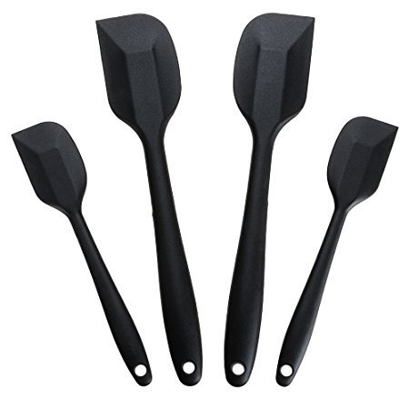 Silicone Spatula,Xpatee 4-piece 600ºF Heat-Resistant Baking Spatulas Non-stick Flexible Rubber Spatulas with Stainless Steel Core