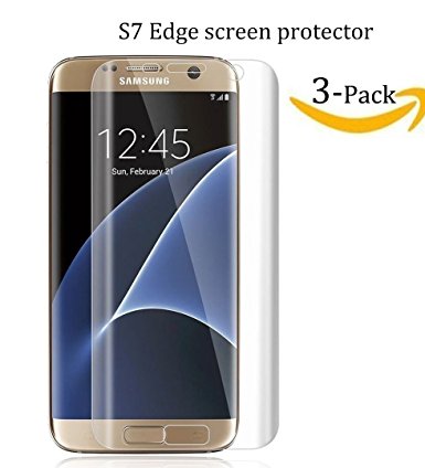 Galaxy S7 Edge Screen Protector Full Screen Coverage Anti-Explosion HD Ultra Clear Film for Samsung Galaxy S7 Edge (3 Pack)