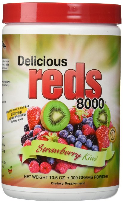 Greens World Delicous Reds 8000 Strawberry-Kiwi Flavor, 10.6 Ounce
