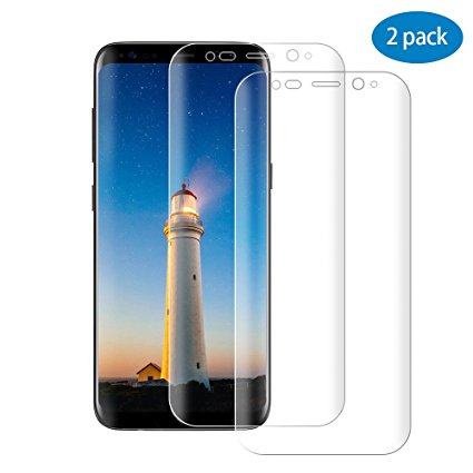 Samsung Galaxy S8 Screen Protector, [2 Pack] CNXUS Full Coverage Screen Protector for Galaxy S8, HD Ultra-clear, Anti-Fingerprint, Bubble-Free Film, Case Friendly