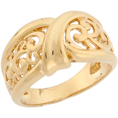 14k Real Yellow Gold Bold Wrap Vine Designer Band Ladies Ring