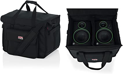 Gator Cases Studio Monitor Tote Bag Holds (2) Powered Monitors Up to 5" Driver Range; Fits JBL, Mackie, KRK, & More (G-STUDIOMON1)