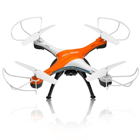 Drones with Camera, OOTTOO HD 2MP Camera Drone 2.4G 4CH 6Axis RC Quadcopter Headless Mode One Key Return (UAV) Bonus Battery Helicopter--Orange