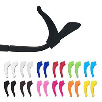 Alamic Sport Eyeglass Strap Holder, Eyewear Retainer for Kids and Adults, Silicone Anti Slip Holder for Glasses Piece, Ear Hook, Eyeglass Temple Tip, 12 Pairs 12 Color