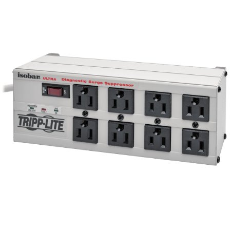 Tripp Lite Isobar 8 Outlet Surge Protector Power Strip 25ft Cord Right Angle Plug Diagnostic LEDs (ISOBAR825ULTRA)