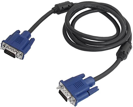 uxcell Black Blue VGA 15 Pin Male to Male Computer Monitor Cable Wire Cord 4.2ft