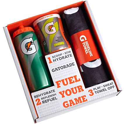 Gatorade Gift Set with Squeeze Bottle, Sport Towel, and Thirst Quencher Powder