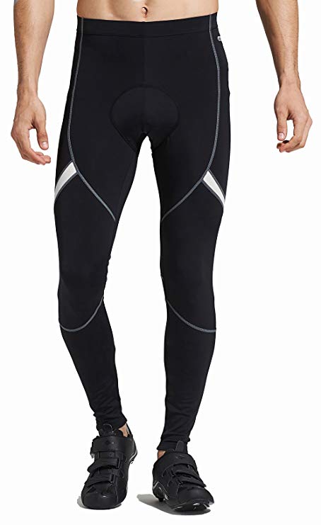 SANTIC Men's Cycling Bike Pants 4D Padded Long Bicycle Compression Tights Breathable Trousers