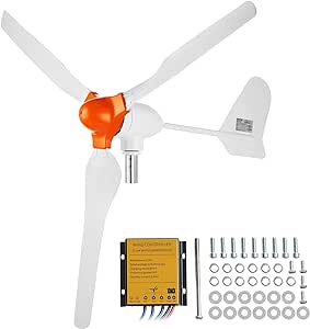 VEVOR 800W Wind Turbine Generator, 12V Wind Turbine Kit, 3-Blade Wind Power Generator with MPPT Controller, Adjustable Windward Direction & 2.5m/s Start Wind Speed, Suitable for Home, Farm, RVs, Boats