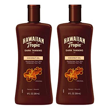 Hawaiian Tropic Dark Tanning Sun Care Moisturizing Oil 8 Ounces Twin Pack
